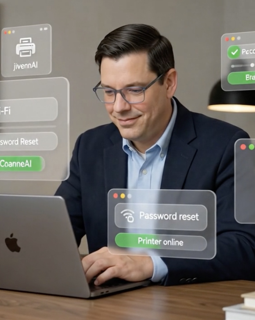 John Stark providing remote technology support